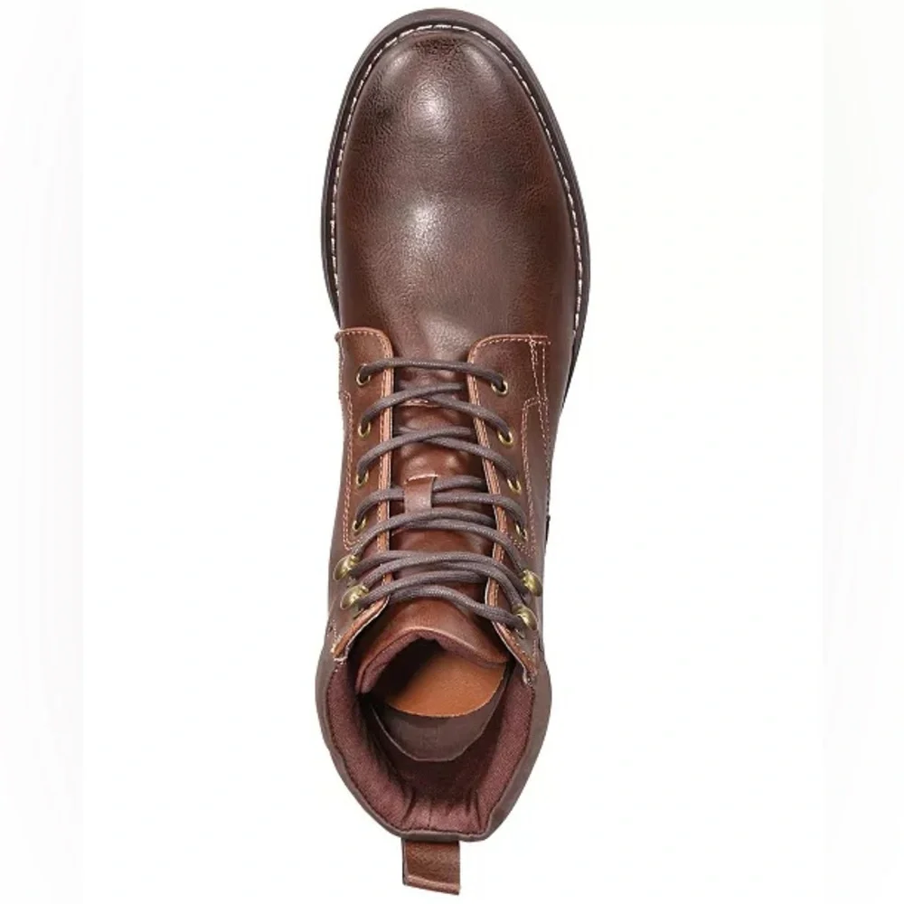 Club Room Westin Brown Faux Leather Lace Up Boots Sz 11 BNWOB